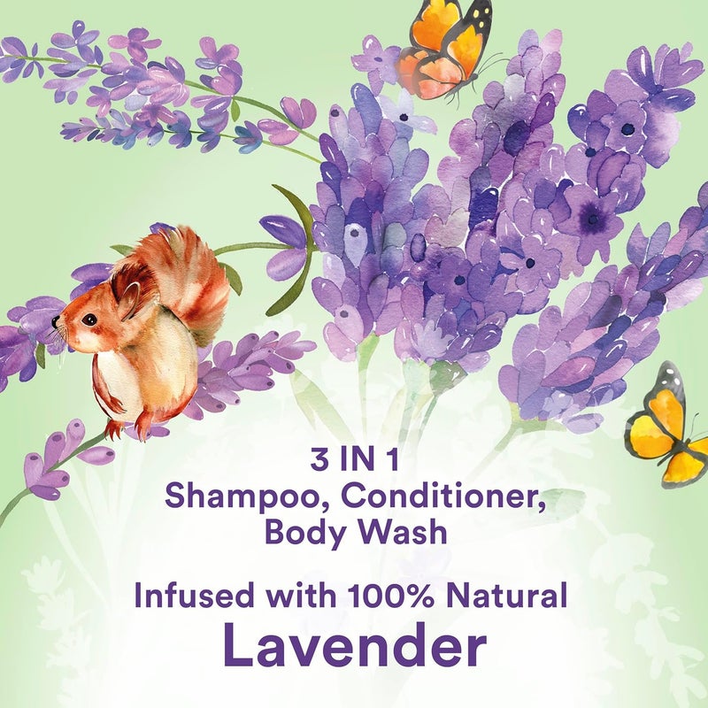 Suave Kids Natural Lavender Oil 3-in-1 Tear Free, Body Wash, Shampoo and Conditioners, No Sulfates, No Parabens, No Silicones, No Dyes, 16.5 Oz Pack of 4 - Image 2
